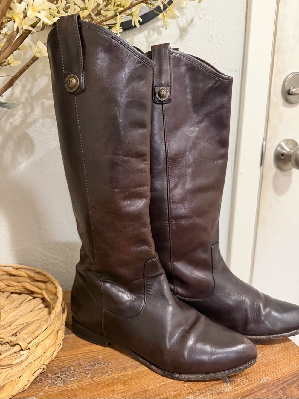 Frye Tall Brown Leather Riding Boots